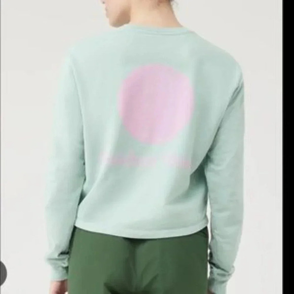 Outdoor Voices Circle Logo Cropped Sweatshirt Green | S - Picture 1 of 8